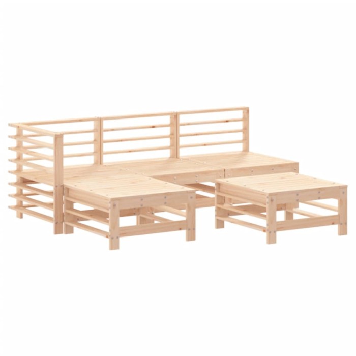 Set mobilier relaxare de gradina 5 piese lemn masiv de pin