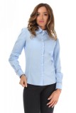 Camasa Dama Office Bleu T&#039;esha, Funda Florala Detasabila, Maneca Lunga, Bumbac Elastic, Produs in Romania