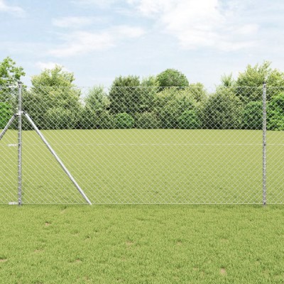 vidaXL Gard Argintiu 10 x 1.4 m Oțel galvanizat foto