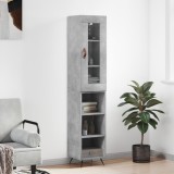 Cumpara ieftin Dulap &icirc;nalt, gri beton, 34,5x34x180 cm, lemn prelucrat