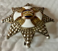 Placa ordinului COROANA ITALIEI in grad de mare ofiter argint si aur