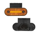 Lampa pozitie gabarit 12/24V; oval; fixare cu holsurub; LED; galben; cu suport fixare; cu cabluri; Latime: 115 mm; Inaltime: 41 mm; adancime: 20 mm;