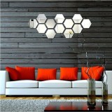 Cumpara ieftin Oglinda Design Hexagon Acrilica Diamant - Luxury Home - 12-14 cm - 1 Buc, MyStyle