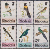 RHODESIA - 1977 - PASARI, Fauna, Nestampilat