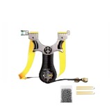 Set praștie de precizie multifuncțională cu laser si 110 bile metalice 8 mm, DEPOX&reg;, metal cu vizor optic, 2 elastice de rezervă, 11 cm, negru