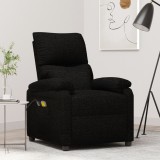 VidaXL Fotoliu de masaj electric rabatabil, negru, textil