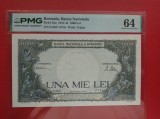 Bancnota 1000 lei - emisiunea 20 MARTIE 1945 - gradata 64 ( PMG ) - varianta verzuie