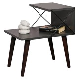 Cumpara ieftin Noptiera deschisa Gather antracit - culoarea nuc 50x40x55cm