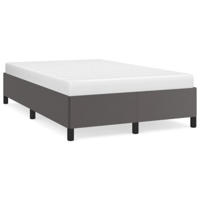 vidaXL Cadru de pat, gri, 120x190 cm, piele ecologică foto