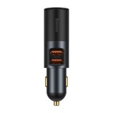 INCARCATOR auto Baseus Share Together, 2 x USB Output 5V/3A, 1 x bricheta auto, total output 120W, pt. bricheta auto, gri &quot;CCBT-D0G&quot; (timbru verde 0.1