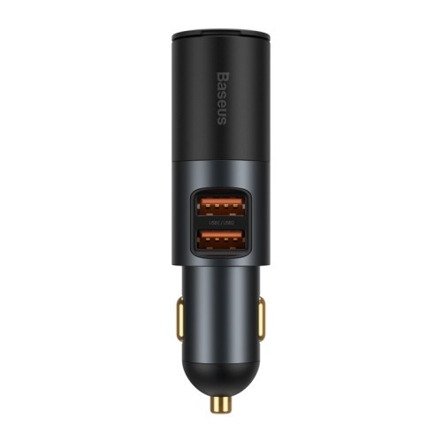 INCARCATOR auto Baseus Share Together, 2 x USB Output 5V/3A, 1 x bricheta auto, total output 120W, pt. bricheta auto, gri &quot;CCBT-D0G&quot; (timbru verde 0.1