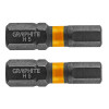 Set biti de impact HEX5X25mm 1/4&quot; 2buc. GRAPHITE 56H508 HardWork ToolsRange