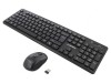 Kit de Birou Negru USB A Fără Fir Slim US Layout 10m