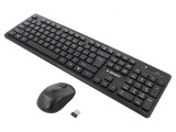 Kit de Birou Negru USB A Fără Fir Slim US Layout 10m