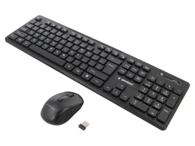 Kit de Birou Negru USB A Fără Fir Slim US Layout 10m foto