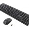 Kit de Birou Negru USB A Fără Fir Slim US Layout 10m