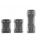 Set ornamente pedale auto din aluminiu carbon &ndash; argintiu