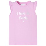 Tricou pentru copii cu m&acirc;neci cu volane, lila, 128