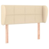 Cumpara ieftin Tablie de pat cu aripioare crem 93x23x78/88 cm textil