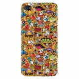 Husa silicon pentru Apple Iphone 4 / 4S, Colorful Sticker Illustrations