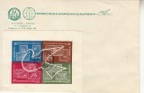 C12 - FDC Romania - Cosmonautica slujba pacii bloc 4 nedantelate - LP541 - 1962, Romania de la 1950, Spatiu