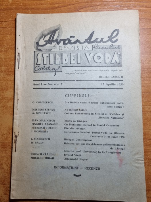 avantul, liceul stirbei voda calarasi 15 aprilie 1939-art. harsova