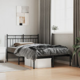 VidaXL Cadru de pat metalic cu tăblie, negru, 120x190 cm