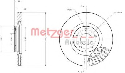 Disc frana NISSAN QASHQAI / QASHQAI +2 (J10, JJ10) (2007 - 2013) METZGER 6110189 foto