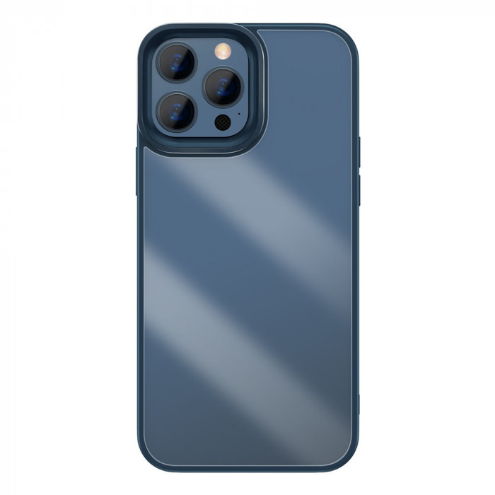 Husă Pentru Telefon Baseus Crystal Pentru IPhone 13 Pro Cu Cadru TPU Albastru (ARJT000703) 6932172601492