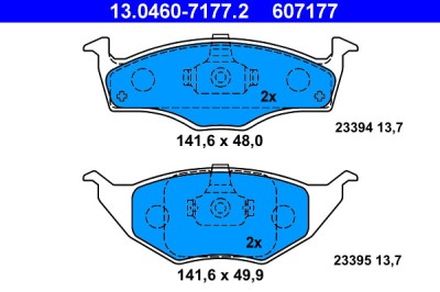 ATE 13.0460-7177.2 set placute frana,frana disc foto