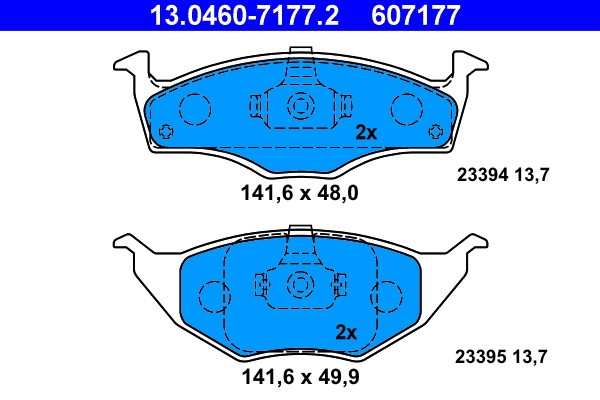 ATE 13.0460-7177.2 set placute frana,frana disc