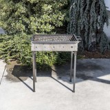 Gratar metalic pe carbuni 50x35 cm cu picioare demontabile, grosime 3 mm