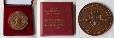 AL XXV-lea Simpozion National de Numismatica - Alexandria 2008 medalie la cutie foto