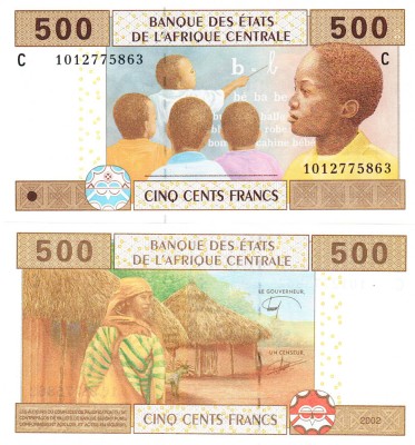 Statele Africii Centrale 500 Franci (Chad) 2002 P-606C UNC foto