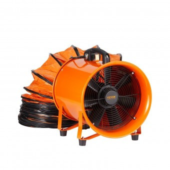 Ventilator portabil cu tubulatura pentru extragere fum, aer fierbinte Vevor 550 W, lungime tub 10 m, 8792 m3/h, IP 44 foto