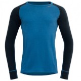 Bluza corp barbati Devold Duo Active Merino 205, albastru/ink, XL, lana merinos, respirabila, strat baza