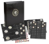 Album pentru monede, Premium Universal, cu 4 folii si foi de carton negru