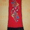 Broderie veche maghiara cusatura ungureasca Matyo pe pasla fetru rosu negru