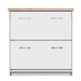 Cumpara ieftin Pantofar pal alb stejar sonoma Topty 80x27x85 cm