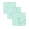 Set 3 Prosoape Muselina Bebelusi REDQUIT, 25x50 cm, Bumbac Organic, Verde, Absorbante, Delicate, Igienice