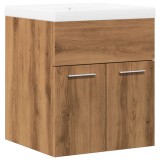 Cumpara ieftin Set mobilier de baie, 2 piese, stejar artizanal, lemn prelucrat