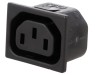 Conector alimentare AC Bulgin C13 10A 250V mama, pentru montare pe panou, carcasa poliamida, temperatura -40...70C