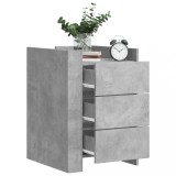 Gossi noptiera, gri beton, 45x50x65 cm, lemn prelucrat
