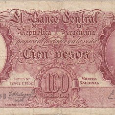 ARGENTINA 100 PESOS ND(1957) F