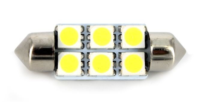 Led bec T10x39 6x5050 alb rece vrac