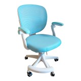 Cumpara ieftin Scaun de birou pentru copii Bernu , confort mesh, albastru deschis, modern, material textil, dimensiuni ajustabile 58x53x80-90cm.