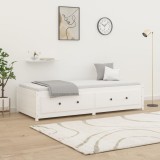 vidaXL Pat de zi fără saltea, alb, 80x200 cm, lemn masiv pin