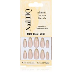 Nail HQ Almond Lemon French unghii artificiale cu lipici 24 buc