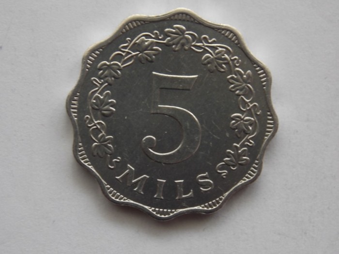 5 MILS 1972 MALTA-XF