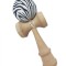 Kendama profesionala, Bila din lemn, Albastru , Alb, 44KD